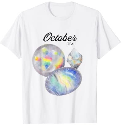 Oktober Geburtsstein Opal, Geburtsmonat Edelstein, Waage T-Shirt