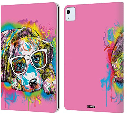 Head Case Designs Offizielle P.D. Moreno Labrador Drip Art Katzen Und Hunde Leder-Wallet-Hülle Kompatibel mit Apple iPad Air 11 2020/2022/2024/2025