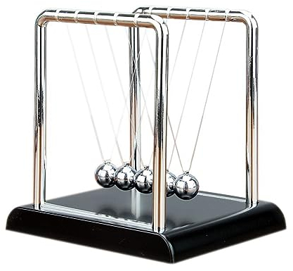 Newtons Cradle Balance Age 10+ Balls,14cm Newton Pendulum,5 Physical Swinging Magnetic Balls, Science Decompression Pendulum Ornaments Desk Balls Kit for Office, Decoration and School Education