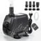 EXLECO Aquariumpumpe Tauchpumpen Förderpumpe 3500L/H 60W Wasserpumpe Fontäne Pumpe Eco Filterpumpe Ultra Leise Springbrunnen Pumpe mit 2M Kabel 4 Düse Schlauch Stecken für Aquarium Brunnen Steingarten