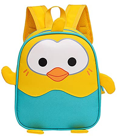 Mashaouyo Small Animal Backpack Cartoon Toddler Bag School Cute Penguin Fashion Children Backpacks Plush Backpack (Yellow, One Size)