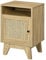 HOMCOM Nightstand, Bedside Table with Storage Shelf and Door Cupboard, Bedside Cabinet with Rattan Front Bedroom, Natural