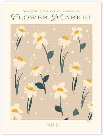 Flower Market Paris Poster 30 x 40 cm Beige Wandbilder Wanddeko