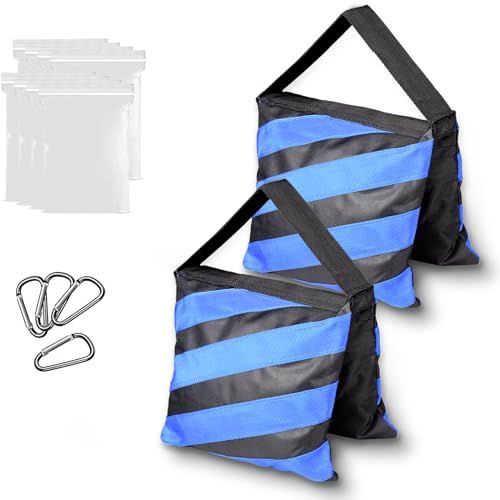 EMART Heavy Duty Sandbag,Weight Bags Photo Studio Saddlebag Design for Photography Stand Light Stand Tripod, Outdoor Patio, Sports, Film Sets, Live Productions-(Black & Blue-2 Packs)