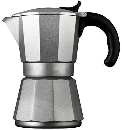 OQHAIR Moka Pot Caffettiera Moka per Uso Domestico Fornello a Induzione a Gas Caffettiera Riscaldata Moka Maker Piano Cottura Macchine per Il caffè (Colore : Silver, Dimensioni : 6 Cup) (