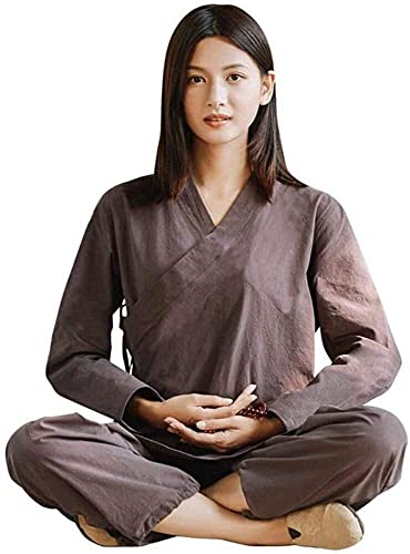 XqmarT Vier-Jahreszeiten-Tai-Chi-Uniform-Set, Damen-Tai-Chi-Uniform – traditionelle chinesische Tai-Chi-Kleidung, Kampfsport-Tai-Chi-Anzüge, Morgenübungen Kung Fu (Braun XL)