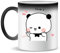 Forsca Love Wink From Bubu Panda To Bear Dudu Keramiktasse für Tee und Kaffee, 330ml, Magic White Pink Black 330ml
