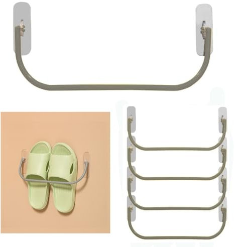 Eruceky 5 Pièces Étagère Chaussures pour Montage Mural Porte, Étagère Chaussures Support Mural Set, Étagère Chaussures Murale, Porte-Chaussures Pliant à Suspendre, Montage mural Sans perçage (Gris)
