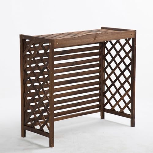 Celosia Madera,valla De Aire Acondicionado,cubierta De Aire Acondicionado Exterior,Estante De Aire Acondicionado Oculto Soporte De Flores Rejil(Size:100 * 43 * 92)