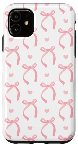 Aesthetic Pink Ribbons and Bows in Watercolor Case for iPhone 11