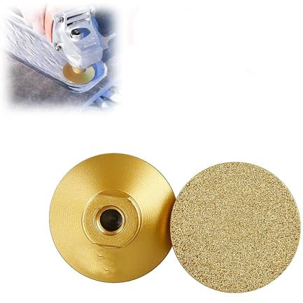 Platorello diamantato da 2 pollici per smerigliatrice e lucidatura per smerigliatrici angolari, robusto disco abrasivo brasato con filettatura M10 per smerigliare pietra di marmo (M10,100Grit)