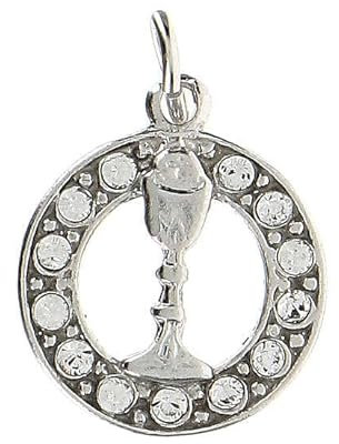 Holyart Pendente Calice Ostia Argento 925 Strass Bianchi