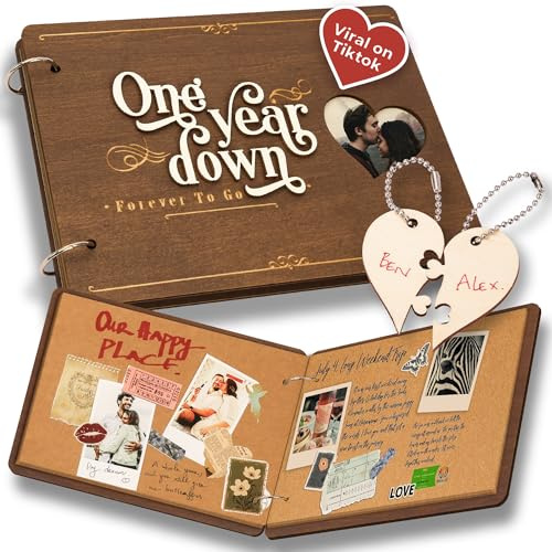 Stofinity Sammelalbum zum 1. Jahrestag für sie und ihn, Geschenk, einzigartig, für Paare, Freundin, 1-jähriges Jubiläum, Hochzeit (evtl. nicht in deutscher Sprache)