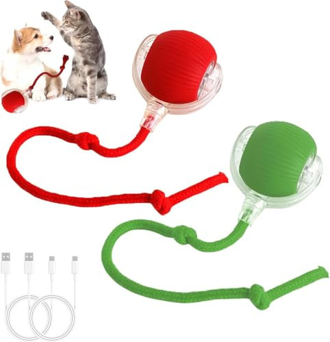 HuaMuDM Katzenspielzeug Elektrisch,3 PCS Interaktives Hundespielzeug Ball,Elektrischer Hundeball Spielzeug,interaktives Katzen und Hundespielzeug,Smart Automatisch Rollender Ball für Katzen und Hunde