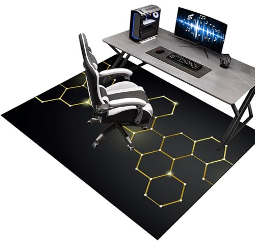 140 x 200 cm Bodenschutzmatte Bürostuhl für Hartböden, Gaming Teppich Stuhlunterlage, Bodenmatte für Rollstühle, Gaming Stuhlmatten, Unterlage Schreibtischstuhl, Schwarz Mehrzweck-Stuhlteppich