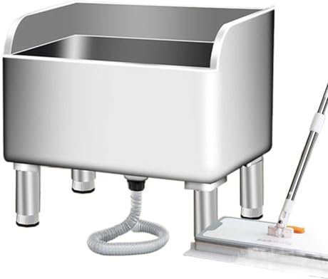 SHENJIA Stainless Steel Commercial Floor Mop Sink, Mop Service Basin, Laundry Room Slop Sink Bucket Utility Tub for Kitchen Restaurant Business Garages