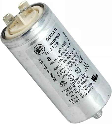 Masterpart Dryer Capacitor 8UF To Fit Hotpoint CTD00P, CTD80P, TCD970K, TCL770G, TVM570P Tumble Dryers