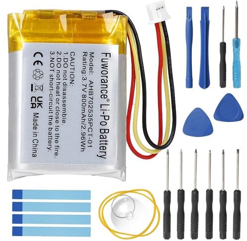 Fuworance 800mAh 3.7V AHB702535PCT-01 Replacement Battery Compatible with Sennheiser M3AEBT, M3IETW Compatible with Momentum True Wireless 2 Charg/Charing/MTW Headphone Lithium Polymer Battery