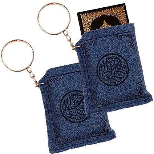 HiyyFloy 2 Pièces Mignon Mini Coran Porte-clés, Porte-clés De Voiture Accessoires À Main Porte-clés Vrai Papier Peut Lire Pendentif Charme Artisanat
