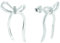 Amor Ohrstecker 925 Sterling Silber Damen Ohrschmuck, mit Zirkonia synth., 2,5 cm, Weiß, Schleife, Kommt in Schmuck Geschenk Box, 2039963