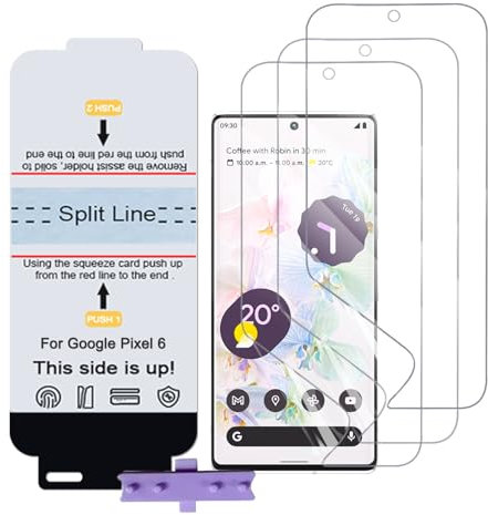 SLBESTLUC 3 Pièces Protection écran Téléphone pour Google Pixel 6, TPU Film Hydrogel Flexible Transparent HD, Protecteur écran Smartphone, Sans Bulles (Pas de Verre Trempé)