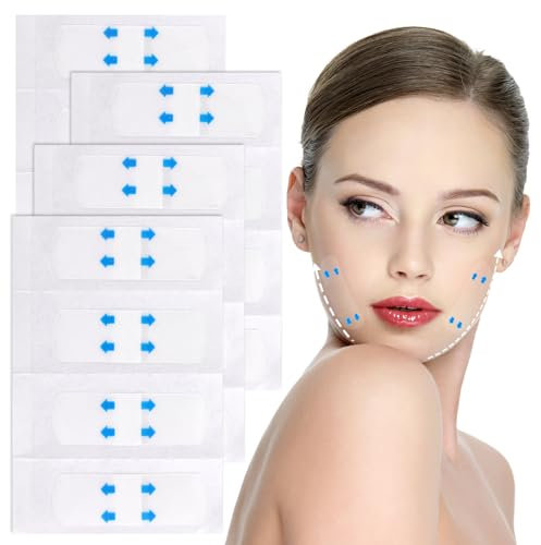 ZEYIYER Face Lifting Tape 120 Stück Gesichts-Klebeband zum Lifting, Unsichtbares Facelift-Klebeband, Lifting-Tapes-Gesicht, Transparentes Falten-Klebeband für das Gesicht, V Gesichts Klebeband