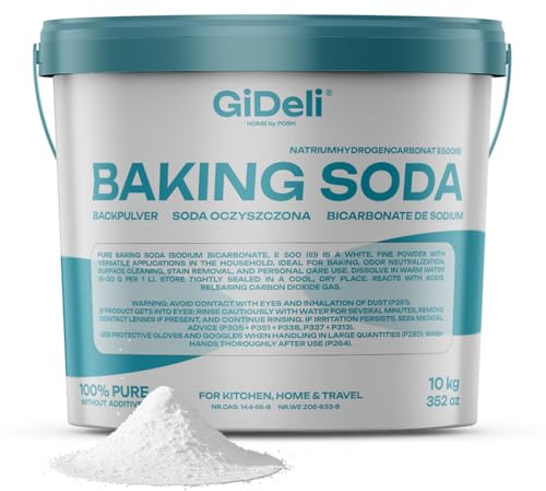 GiDeli Natron Pulver 10 kg Baking soda Backpulver E500ii Natriumbicarbonat im eimer hochreine Lebensmittelqualität (10kg)