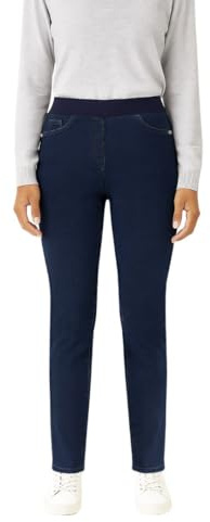 COSMA Damenjeans Anna – Komfortable Slim-Fit Schlupfjeans mit elastischem Jersey-Gummibund. Bequeme Mid-Waist Jeggings im klassischen Denim-Look für Alltag & Freizeit. Damenhose Made in Europe.
