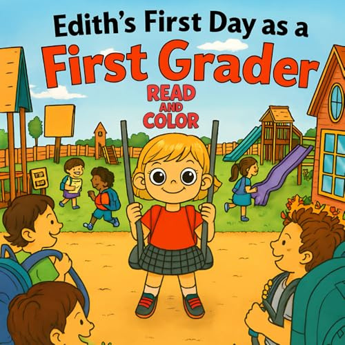 Edith's First Day as a First Grader - Coloring Book for Kids: [Read and Color, includes Doodle Puzzles, Word Searches, etc]