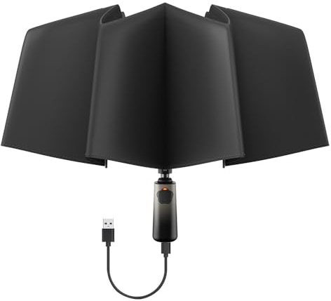 RUMBRELLA Electric Umbrella with USB-C Cable | Full Automatic Telescopic Folding Brolly | Windproof UV Blocking | Reflective Strips | Perfect for Elders