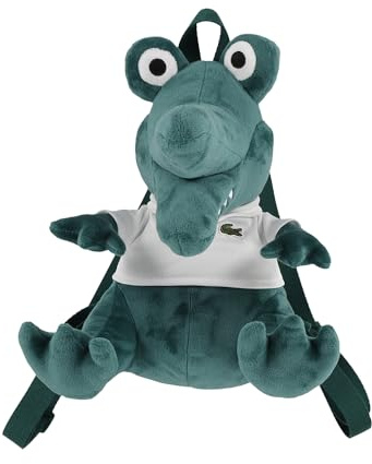 Lacoste Croc Plush Backpack für Jungen | Reißverschluss | Flaschengrün, One Size