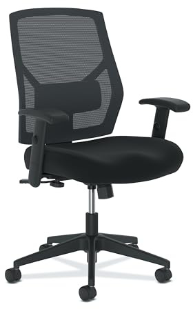 HON Crio Arbeitsstuhl mit hoher Rückenlehne, ergonomischer Bürostuhl mit verstellbaren Armen und Rückenstütze, Lendenwirbelstütze, 360 Grad drehbar, verstellbare Mittelneigung, für Computer