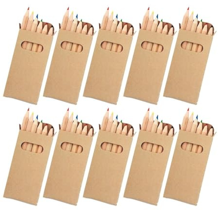 eBuyGB Colouring Pencil Crayons, Kids Party Bag/Loot Toy Wedding Favour (Pack of 100), Brown