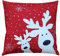 Raebel Kissenhülle 40 cm x 40 cm Stickerei Lustiger Elch in rot Weihnachten Winter