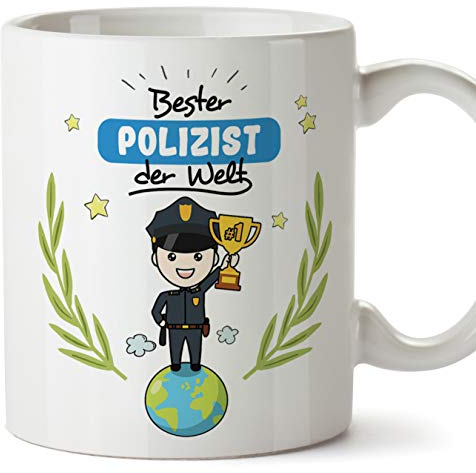 Polizist Tasse/Becher/Mug Geschenk Schöne and lustige kaffetasse - Bester Polizist der Welt - Keramik 350 ml