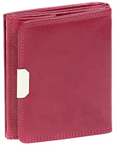 LEAS Wiener Geldbörse im Ausweis-Format mit großer Kleingeldschütte, Echt-Leder, Cherry rot - Special Edition