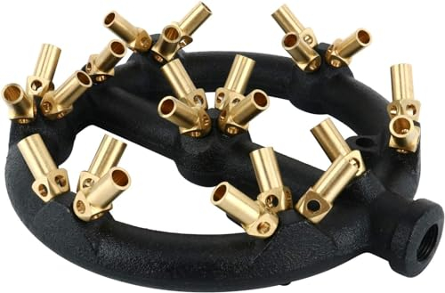 Homend Erdgasbrenner für chinesische Wok-Serie, Grillen, Rührbraten – Gusseisenkörper, runde Düse, Strahlbrenner mit 23 Messingspitzen – bis zu 100.000 BTU (Erdgas, 23 Spitzen, 1,2 mm Loch)