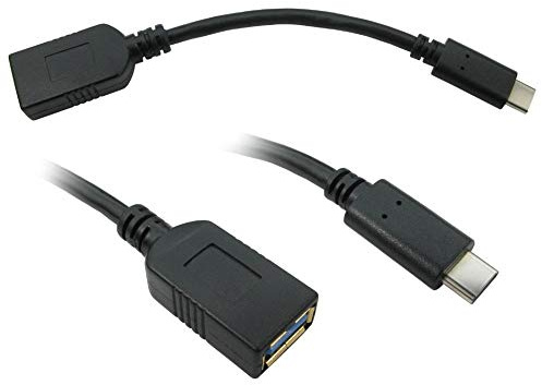 rhinocables USB 3.1 Type C Male to A Female Extension Cable Adapter Data Charger Lead for mobile Phone Android Mac etc (15cm)