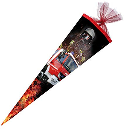 Schultüte / Zuckertüte / 85cm / eckig / Feuerwehr