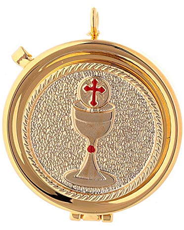 Holyart Teca placca decoro Calice Oro ottone dorato 24k