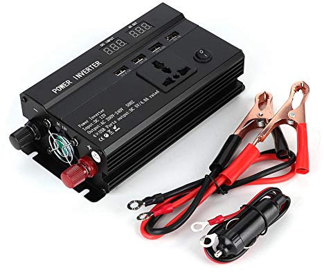Onduleur de Voiture Aramox, Convertisseur D'onduleur de Voiture 3000W 12V à 220V avec écran LCD Ports Allume-Cigare