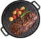 Cast Iron Griddle Pan, HOHAOO Double-Sided Grill Pan with Double Handles, Non-Stick Induction Skillet Pan for Steaks, Broil, Bread, Eggs, Pancakes, Vegetables, Black, 30 cm/12