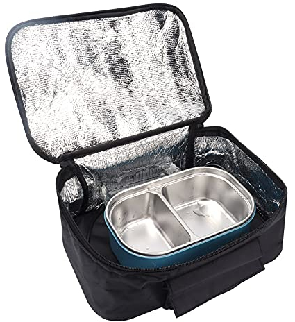 PUSOKEI 12V Mini Car Microwave Electric Heated Lunch Box Mini Oven Personal Microwave Tote for Trip/traveling/Picnic/Camping