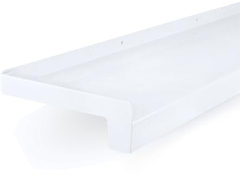 TJ Fensterbank Außen I 110 mm x 1500 mm I Weiß RAL 9016 I hochwertiges Aluminium Fensterbrett mit Seitenabschluss I pflegeleichter & langlebiger Alu Fenstersims I pulverbeschichtete Außenfensterbank