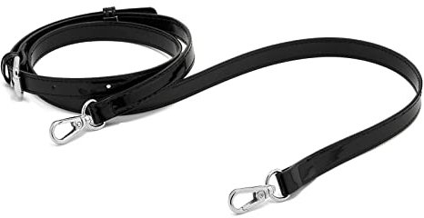 Frauen Leder Schulterriemen Trageriemen,Tasche Schultergurte Gurt Riemen für Geldbörse Handtaschen,verstellbare Ersatz Crossbody Bag Strap Tragegurt Umhängegurt(QISilver-Schwarz 1,5cm)