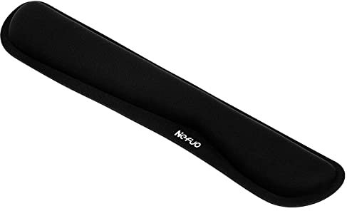 Nefuo Keyboard Wrist Rest, Gel Memory Foam Keyboard Pad with Ergonomic Design for Easy Typing & Pain Relief, Comfortable Wrist Support for Keyboard Suit for Computer, Laptop, Office & Home (Black)
