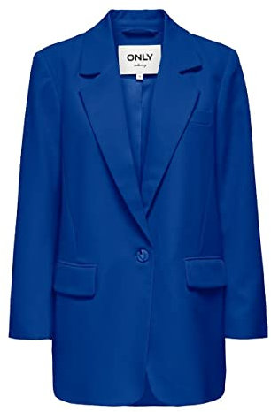 ONLY Chaqueta de Negocios Elegante de Mujer Talla Grande Manga Larga ONLLANA-Berry, Color:Azul Oscuro, Talla:34
