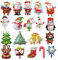 20 Stück Weihnachten Deko Luftballons, Weihnachtsmann/Schneemann/Rentier Helium Ballon Set Folienballon Halloween für Bar Home Neujahr Xmas Party Decor