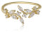 Meissa Sterling Silber Ring für Frauen Wrap Around Olive Leaf Ast Ring Verstellbar Handmade Ring Paved Cubic Zirkonia Stein Stapelbar Offene Ringe (Gold)