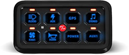 8 Gang Switch Panel,On-Off LED Auto Schalter Panel Universal Circuit Control Relay System Box wasserdichte Sicherungsrelaiskasten Kabelbaum Aufkleber für Auto Pickup Truck Boot UTV SUV